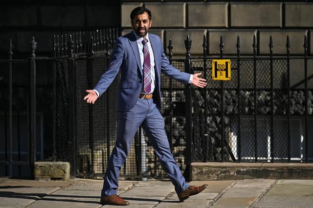 Humza Yousaf MSP arrives at Bute House as the new Cabinet is unveiled. Picture: Jeff J Mitchell/Getty Images