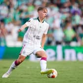 Adam Montgomery in action for Celtic against Real Betis (Photo by Fran Santiago/Getty Images)