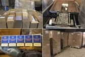 Officers said the goods found are believed to be worth an estimated £1.6 million in lost duty and taxes.