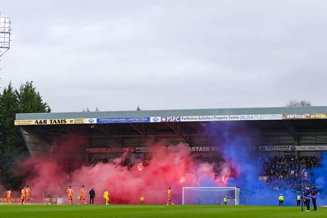 Rangers supporters will have three of the stands at McDiarmid Park on Saturday evening.
