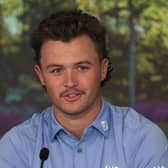 Harrison Crowe, the Asia Pacific Amateur Championship winner, speaks to the media at Augusta National ahead of his appearance in the 87th Masters. Picture: Augusta National.