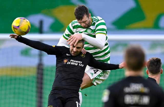 Shane Duffy has been dominant in the air this season for Celtic. Picture: SNS