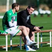 HIbs manager Jack Ross and Martin Boyle have developed a strong working relationship since the former took the helm. Photo by Ross Parker / SNS Group