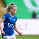 GLASGOW, SCOTLAND - APRIL 21: Brogan Hay in action for Rangers during a SWPL match  between Celtic and Rangers at Celtic Park, on April 21, 2021, in Glasgow, Scotland. (Photo by Craig Foy / SNS Group)