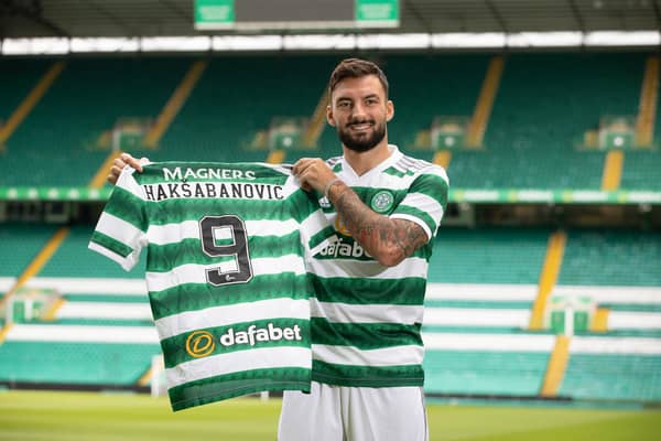 Sead Haksabanovic is unveiled at Celtic Park following his move from Russian side Rubin Kazan. (Photo by Craig Williamson / SNS Group)