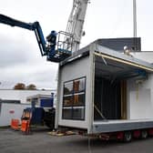 The first building components for the new National Treatment Centre arrived at the Larbert site in October last year. Pic: Michael Gillen