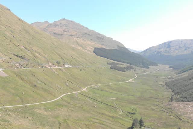 The A83 with the Old Military Road diversion route below it. Picture: Transport Scotland
