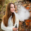 A teenager smoking an electronic cigarette. Picture: Getty Images
