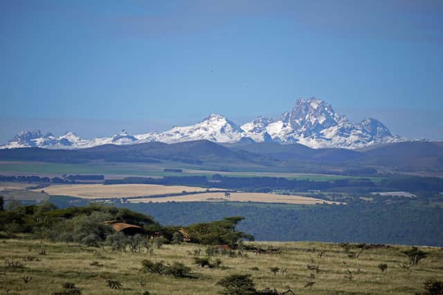 Lewa Conservancy reserve has views of Mount Kenya.