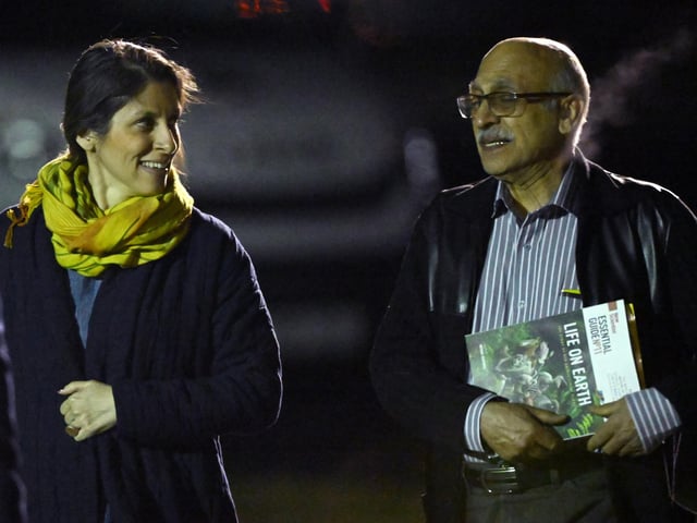 Nazanin Zaghari-Ratcliffe and Anoosheh Ashoori arrive at Brize Norton, Oxfordshire, after they was freed from detention by Iranian authorities. Picture date: Wednesday March 16, 2022.