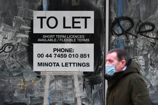To Let sign in Glasgow city centre (picture: John Devlin).