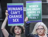 Ladies from the Scottish Feminist network outside the Court of Session ahead of the original legal challenge over the UK Government's gender reform block. Picture: Lisa Ferguson