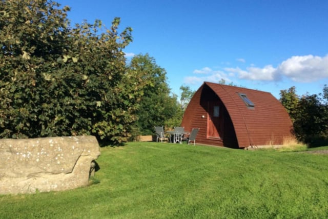These wooden pods sleep up to four people and are located in open countryside 12 miles from John O' Groats. There's a fire pit, great views and you can help feed the chickens and collect fresh eggs. They are available from around £90 per night.