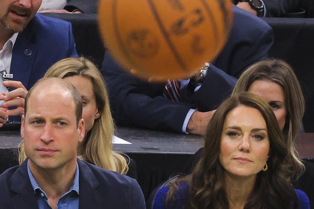 William and Kate take in the game.
