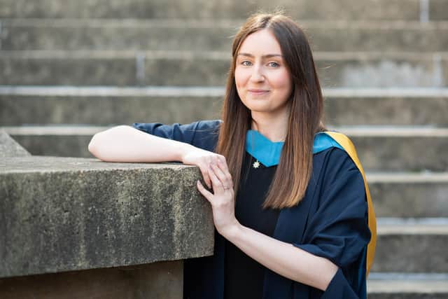 Jade Taylor at the Open University Scotland Graduations 2022 at the Royal Concert Hall, Glasgow.  Picture: Julie Howden
