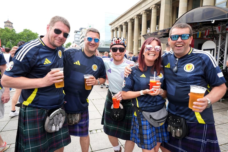 Scotland fans in Stuttgart ahead of their Euro 2024 group A game against Hungary