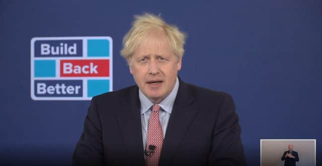 Prime Minister Boris Johnson delivers his address to the virtual Conservative Party Conference