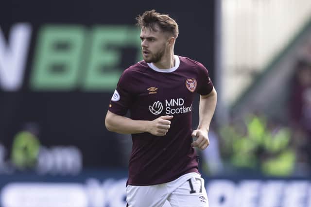 Alan Forrest in action for Hearts during last weekend's Edinburgh derby.