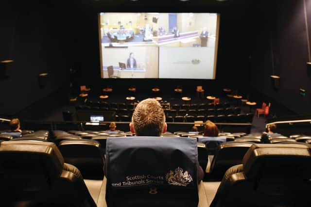 A remote jury centre in an Edinburgh cinema, but virtual courts have divided opinion