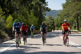 Cyclists in Rhodes, where conditions are ideal for long and short rides. Pic: PA