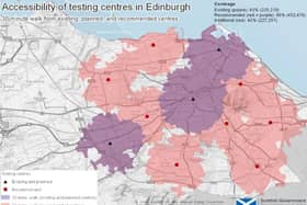 Map showing current and planned Covid testing centres