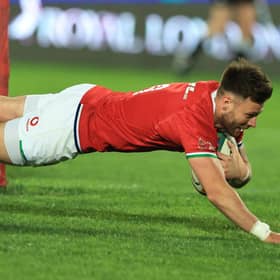 Ali Price in try-scoring form for the British & Irish Lions in the opening tour match against the Sigma Lions in Johannesburg. Picture: David Rogers/Getty Images