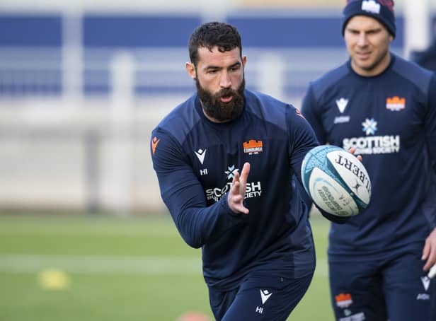 Henry Immelman during an Edinburgh training session at the DAM Health Stadium. (Photo by Mark Scates / SNS Group)