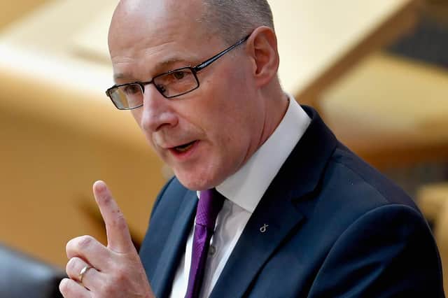 Deputy First Minister John Swinney has defended the decision to impose a blanket 500 limit on spectators at all sports fixtures.  (Photo by Jeff J Mitchell/Getty Images)