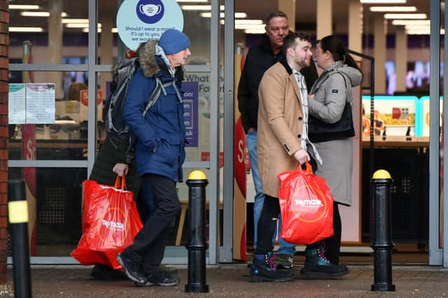 Shoppers brave the weather for Boxing Day sales at Falkirk's Central Retail Park. Picture: Michael Gillen