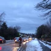 Cyclists were forced onto the main carriageway