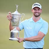 Wyndham Clark poses with the trophy after winning the 123rd US Open at The Los Angeles Country Club. Picture: Ross Kinnaird/Getty Images.