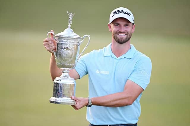 Wyndham Clark poses with the trophy after winning the 123rd US Open at The Los Angeles Country Club. Picture: Ross Kinnaird/Getty Images.