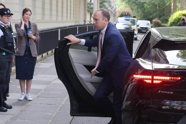 Former health secretary Matt Hancock arrives to give evidence to the UK Covid-19 Inquiry.