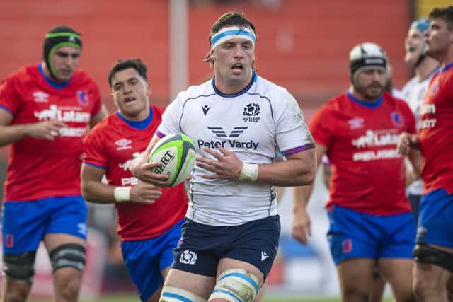 Ben Muncaster in action for Scotland A against Chile in Santiago, in 2022. (Photo by Ross MacDonald / SNS Group)