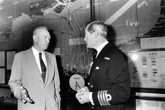 John Eisenhower, son of Dwight, paying a visit to HMS Dryad. The News PP346