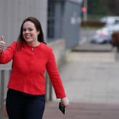 Kate Forbes arrives at BBC studios in Glasgow, she has confirmed she is entering the race to succeed Nicola Sturgeon.