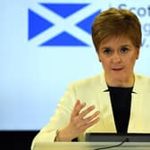 First Minister Nicola Sturgeon held a briefing on the novel coronavirus (COVID-19) outbreak on March 22, 2020 in Edinburgh.