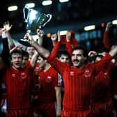 A now iconic image - Aberdeen skipper Willie Miller lifts the European Cup Winners Cup aloft on 11 May 1983 after victory over Real Madrid in Gothenburg
