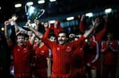 A now iconic image - Aberdeen skipper Willie Miller lifts the European Cup Winners Cup aloft on 11 May 1983 after victory over Real Madrid in Gothenburg