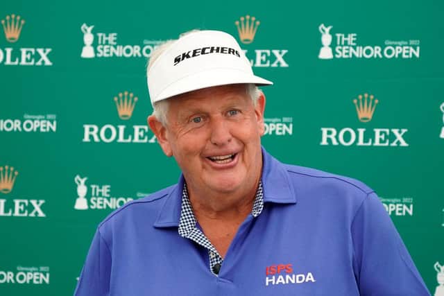 Colin Montgomerie speaks to the media ahead of The Senior Open Presented by Rolex at Gleneagles. Picture: Phil Inglis/Getty Images.