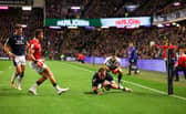 Matt Fagerson scored Scotland's fifth try in the record 35-7 win over Wales at Murrayfield. (Photo by Ian MacNicol/Getty Images)