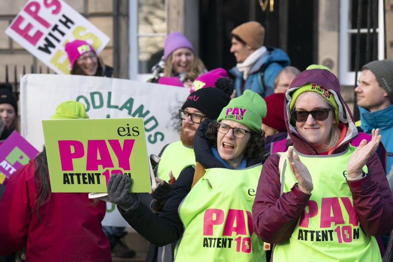 Wednesday’s action involves members of the EIS, the Scottish Secondary Teachers’ Association and NASUWT, and comes after a strike by primary school teachers across Scotland on Tuesday.