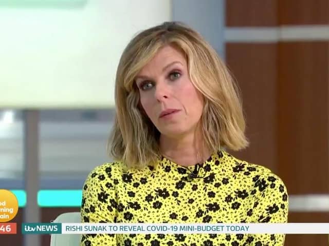 Kate Garraway returned to the studio for the first time in four months (Pic: Good Morning Britain)
