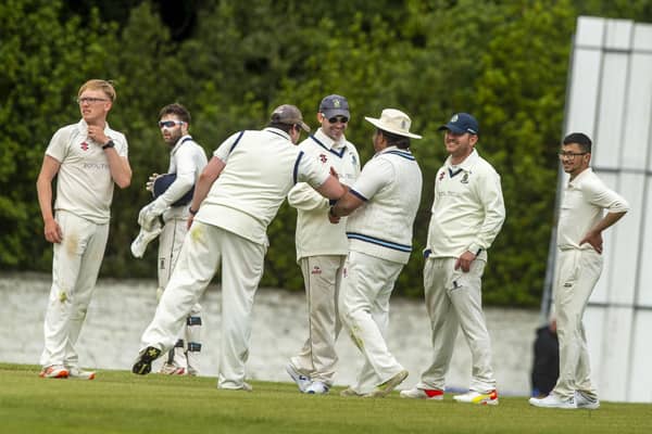 Celebrations for Grange en route to their win over Stoneywood-Dyce at Portgower Place. Picture: Lisa Ferguson





Grange v Stoneywood-Dyce