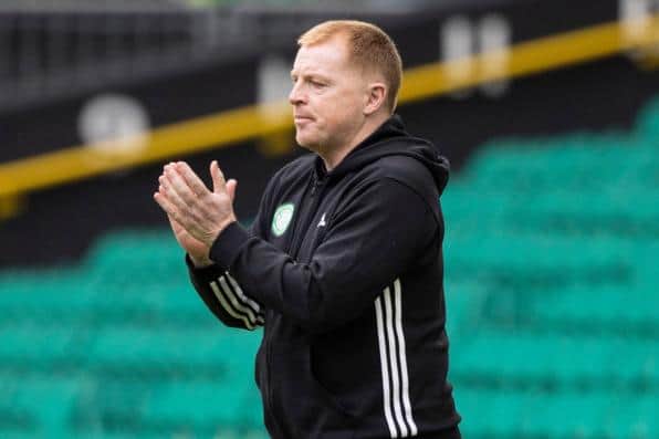 Celtic manager Neil Lennon has hailed his players despite the Old Firm defeat (Photo by Craig Williamson / SNS Group)