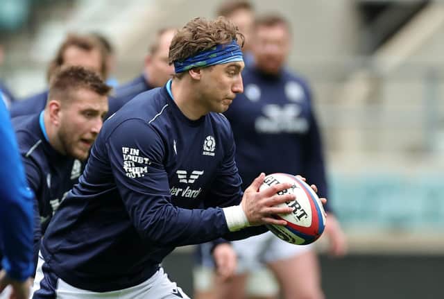 Jamie Ritchie, the Scotland captain, trains at Twickenham. (Photo by David Rogers/Getty Images)