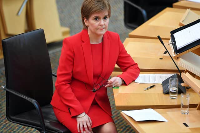 First Minister Nicola Sturgeon attends First Minister's Questions at the Scottish Parliament