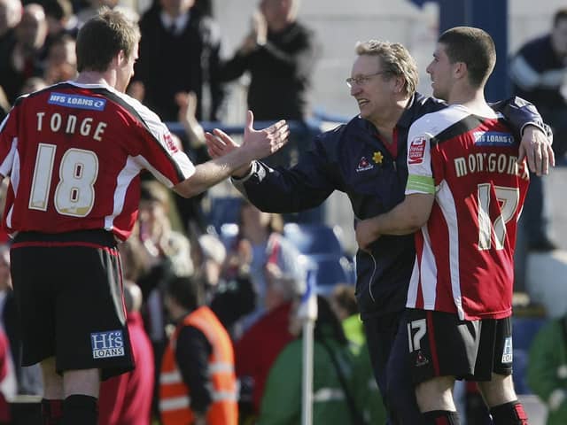 Nick Montgomery, far right, was given his senior football debut at Sheffield United by Neil Warnock.