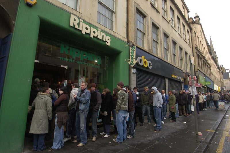 Lasting more than four decades, independent record store Ripping Records had a vast library of music and also sold gig tickets. People would be queuing the length of South Bridge for the biggest concerts and events, such as T in the Park and Oasis at Loch Lomond in 1996.