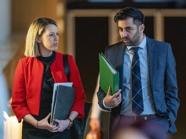 Education secretary Jenny Gilruth, seen with Humza Yousaf, has been quizzed about decisions made while transport secretary. Picture: Jane Barlow/PA